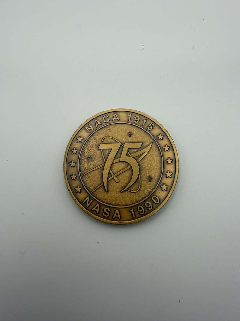 NASA NACA 1915-1990 75th Anniversary Bronze Commemorative Medallion